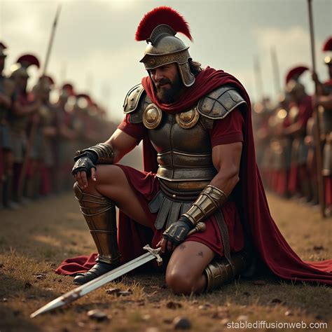 Defeated Roman Commander in Battle | Stable Diffusion Online