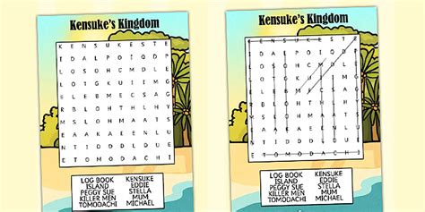 Kensuke's Kingdom Differentiated Wordsearch