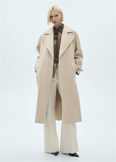 Maxi lapel Manteco wool coat - Women | MANGO United Kingdom
