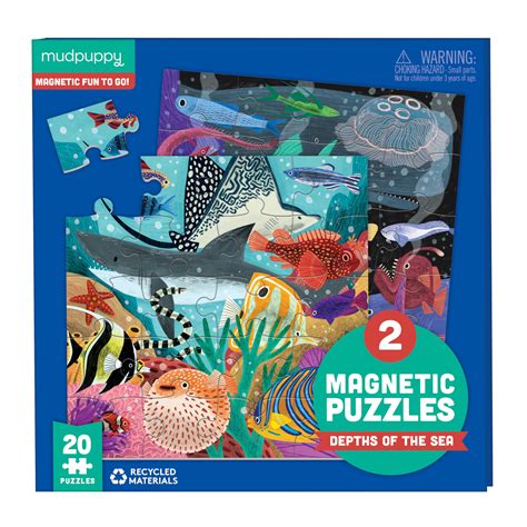 Snapklik.com : Depth Of The Seas - Tri Fold Magnetic Puzzles Featuring Two 20 Piece Ocean Themed ...