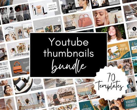 Buy 70 Youtube Thumbnail Templates Bundle Kit, Youtube Branding ...