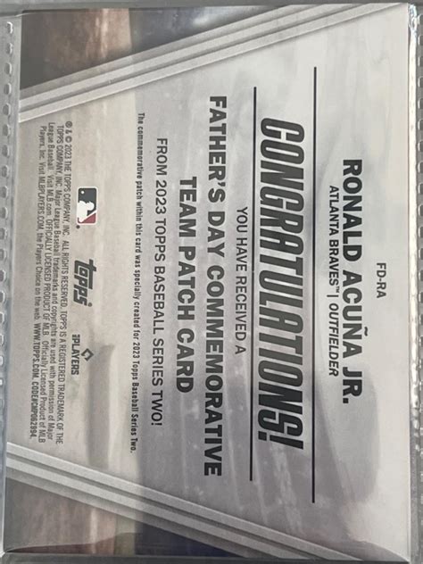 Ronald Acuna Jr. #FD-RA Prices | 2023 Topps Father's Day Team Patch ...