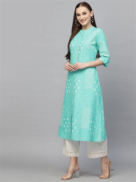 Printed Rayon A-Line Kurta – Trendphoria