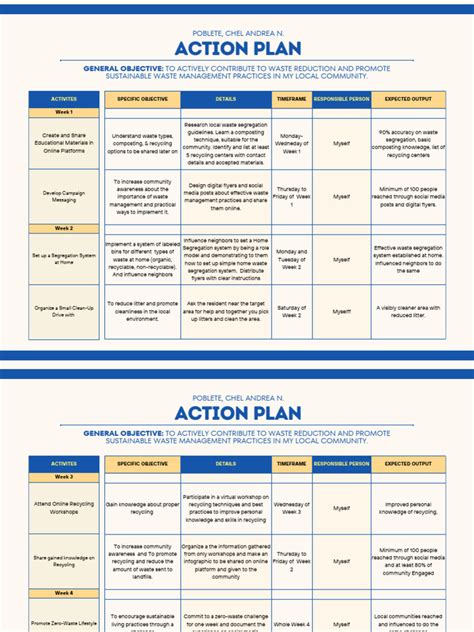Action Plan Sample PDF 的图像结果