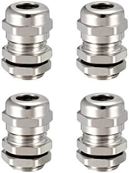 uxcell 4Pcs M12 Cable Gland Metal Waterproof Connector Wire Glands ...