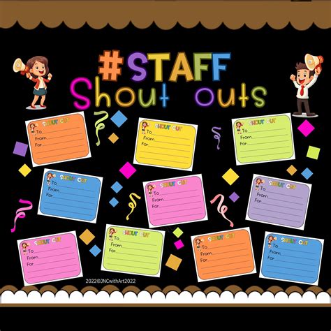 Employee Appreciation Cards Staff Shout Outs Bulletin Board Wall ...