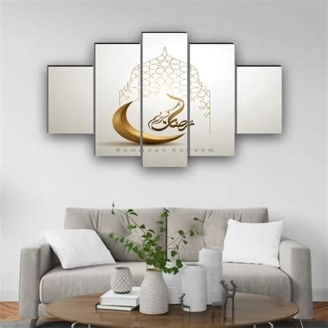 SAF paintings Set of 5 Islamic allah hu akbar Religious modern art Home ...