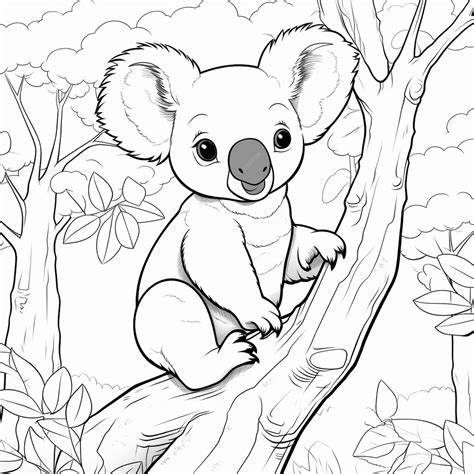 Premium AI Image | Coloring Pages Of Koalas Koala Coloring Pages ...