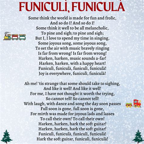 Funiculì, Funiculà Printable Lyrics, Origins, and Video