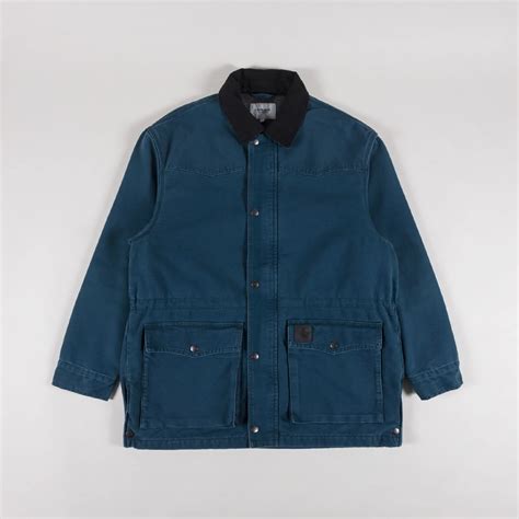 Carhartt WIP OG Santa Fe Coat Deep Lagoon Black Dearborn Canvas