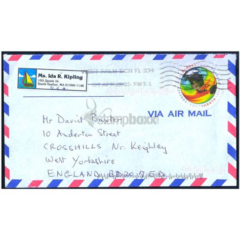 USA INTERNATIONAL USED COVER WITH ODD SHAPE STAMP – Stampboxx