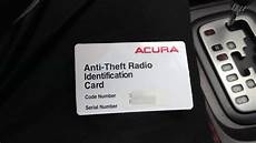 Acura Number by How To Reset Acura Anti Theft Radio Retrieve Serial Acura Number