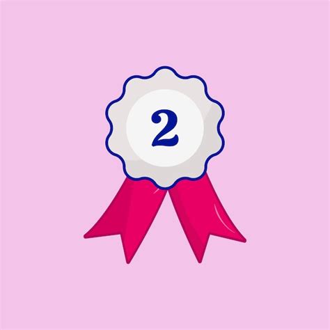 Nummer twee badge award lint | Premium Vector