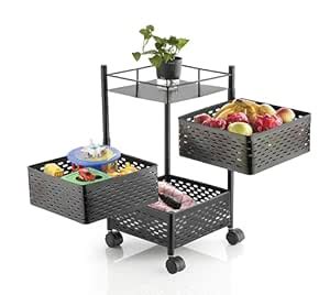 ADMIN INDUSTRIES Square Multipurpose Storage Trolley with Wheels ...