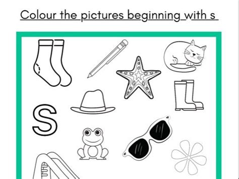Colour The Pictures Beginning With S | Teaching Resources