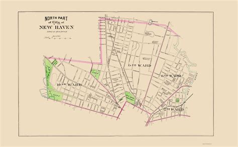 Historic City Map - New Haven North Part Connecticut - Hurd 1893 - Vin ...