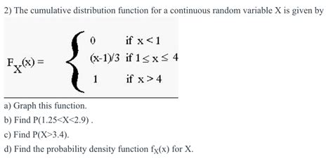 Image result for Continuous Random Variable Cumulative Distribution Function