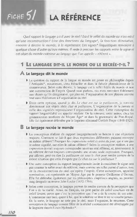 La linguistique - 51 - la référence - LA RÉFÉRENCE Q u e l ra p p o rt ...