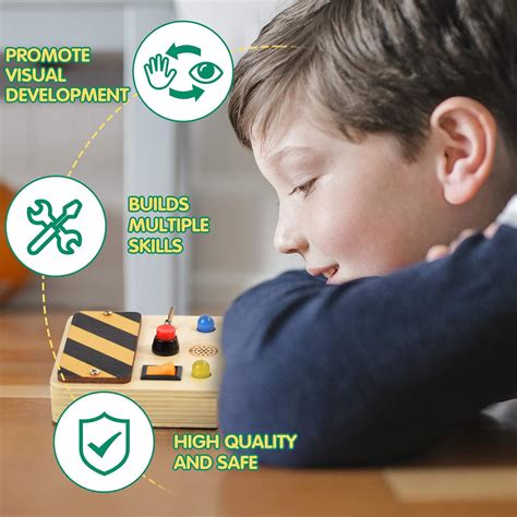 Buy POLKRANE Busy Board with LED Light, Sensory Toys for Toddlers 1-3 ...