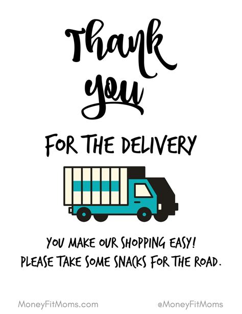 Thank You Delivery Drivers Sign Printable Free - Printable Sight Words List