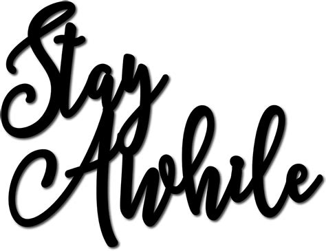 Stay Awhile Unfinished Wood Cutout Sign Wooden Words Crafts DIY Slice ...