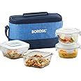 Buy Borosil Klip n Store Lunchbox with Bag | 3pc Square Container Set ...