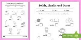 Phases of Matter Worksheet - Answer Cut and Paste