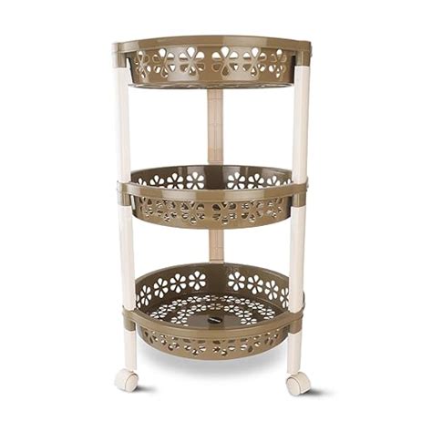 Nayasa Candy Round Trolley 3 Layers | Kitchen Organizer | Stand for ...