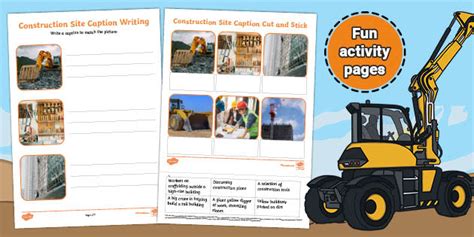 Construction Site Caption Writing Activity | Twinkl