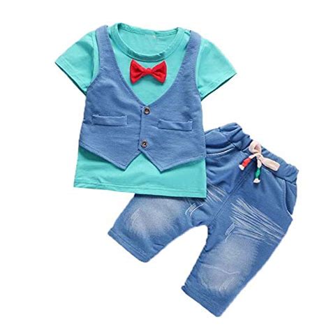 Buy Bold N Elegant Ice Blue Waistcoat and Red Bow Attached Little Boy ...