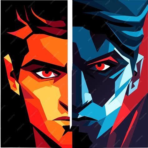 Twofaced vector illustration | Premium AI-generated vector