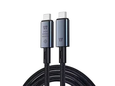 Tobo 80 Gbps Data Transfer,USB 5 Cable Supports Dual8K HD Display, 240W ...