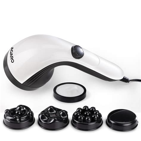 AGARO Atom Plus Electric Handheld Full Body Massager, 4 Massage Heads ...