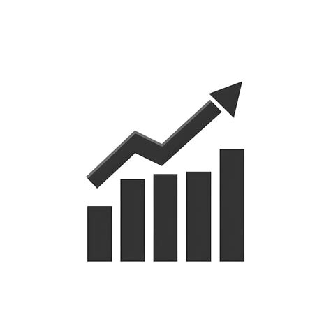 Minimalistic black and white business growth icon with upward arrow and ...