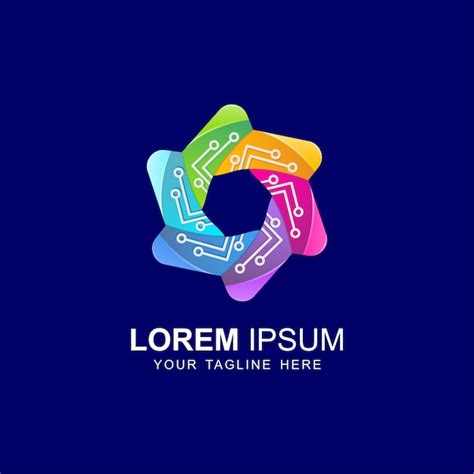 Technology Logo Design Vector Black/Color 的图像结果