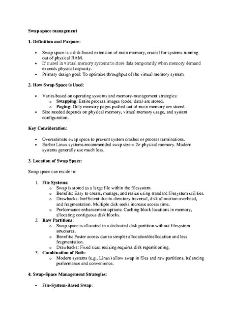 Swap space managenent - notes for computer networks - Swap space ...