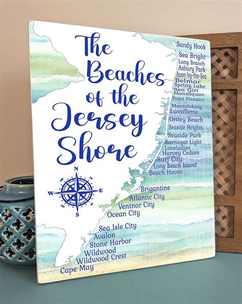 Beaches of THE JERSEY SHORE Map, New Jersey Beach Map, Jersey Shore Map ...
