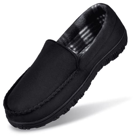 NCCB Mens Slippers Mens Moccasin Slippers Memory Foam Indoor Outdoor ...