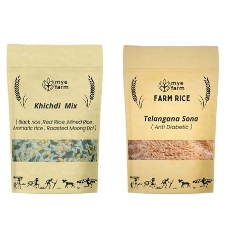 MYE FARM Combo Pack of Healthy Khichdi Mix and Telangana Sona Rice for ...