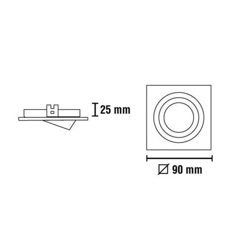 Recessed square light tilting - GU10 - Copper.