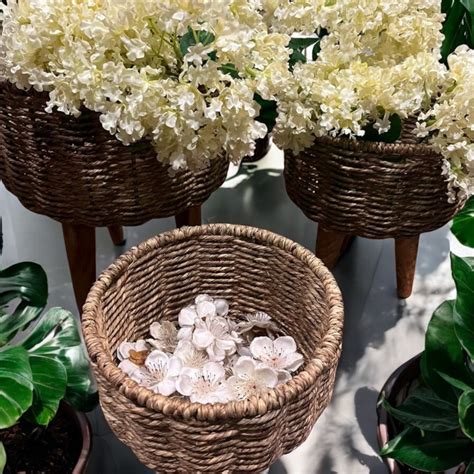 Handmade Twisted Jute Rope Planters in Light Brown (Set of 3) – Yura ...