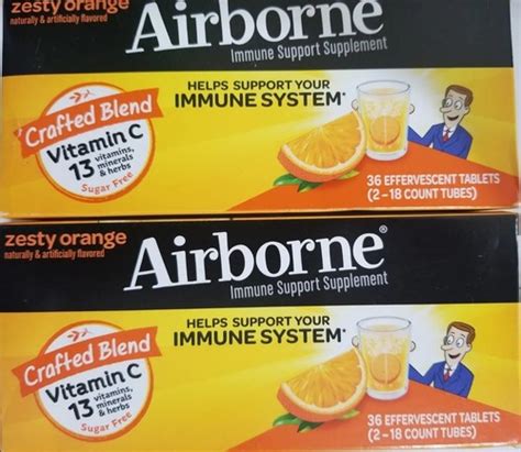 TWO 36ct Airborne Effervescent Tablets Zesty Orange India | Ubuy