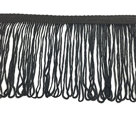 FQTANJU 10 cm width Chainette Black Fringe Trim By 5 Yard : Amazon.in ...