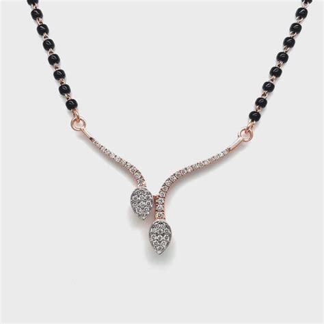 Contemporary Diamond Mangalsutra in 14kt Rose Gold - Nature Meets Love ...
