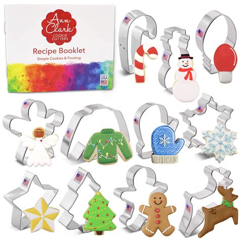Amazon.com: Christmas Cookie Cutters 11-Pc Set Made in USA by Ann Clark ...