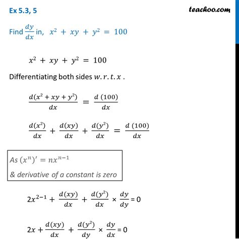 [Solved] Find dy/dx, If y= In (a 2 + x 2 ) 3/2 | Course Hero