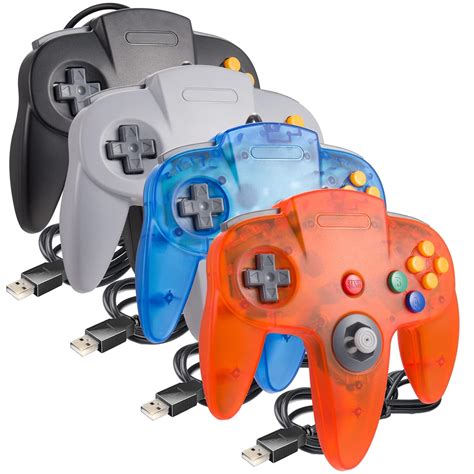 4 Pack PC USB N64 Controller, N64 Wired Gamepad [3D Analog Stick] for ...