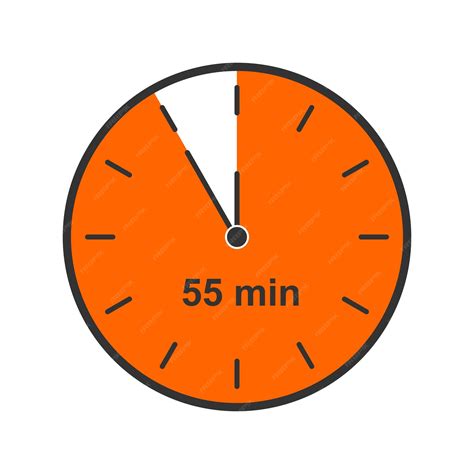 Premium Vector | Clock icon with 55 minute time interval countdown ...