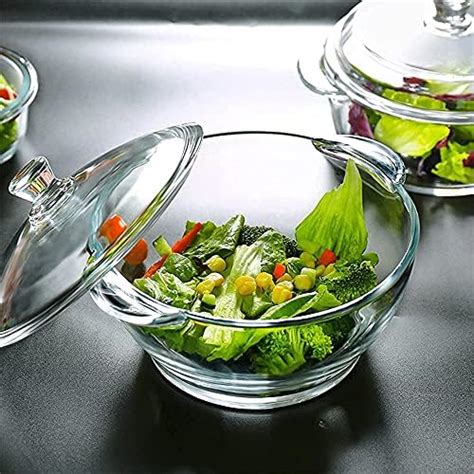 Buy AGARO Elite Borosilicate Glass Casserole With Lid, 2000ml, Serving ...