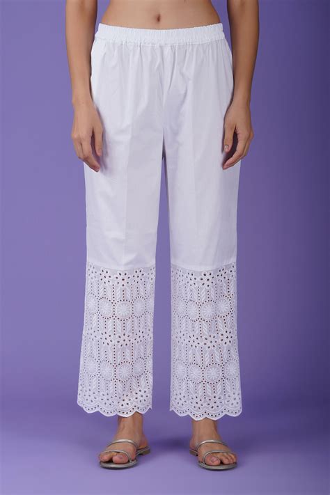 Pure Cotton White Palazzo with Broad Hakoba Lace – tSucchi Traditions